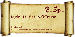 Nyúli Szilvánusz névjegykártya